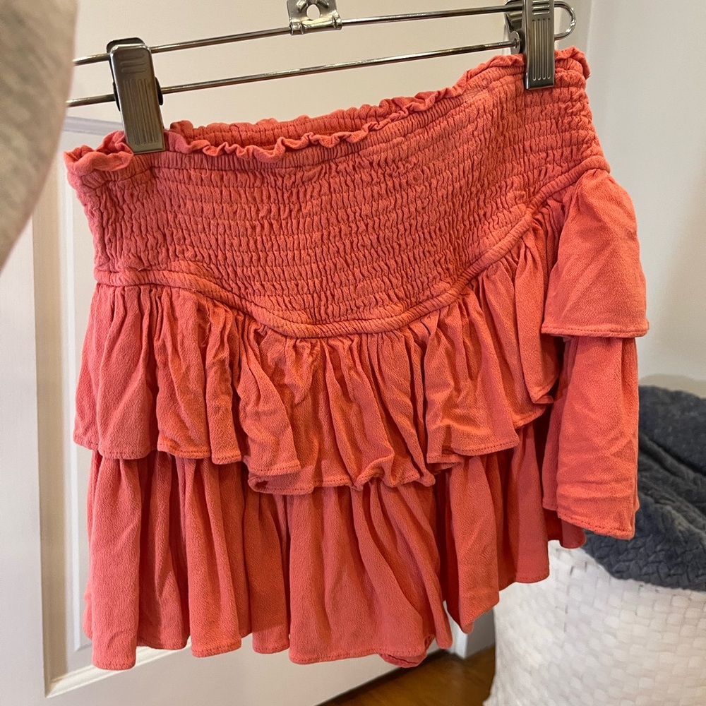 Rock & Rags tired skirt in coral
